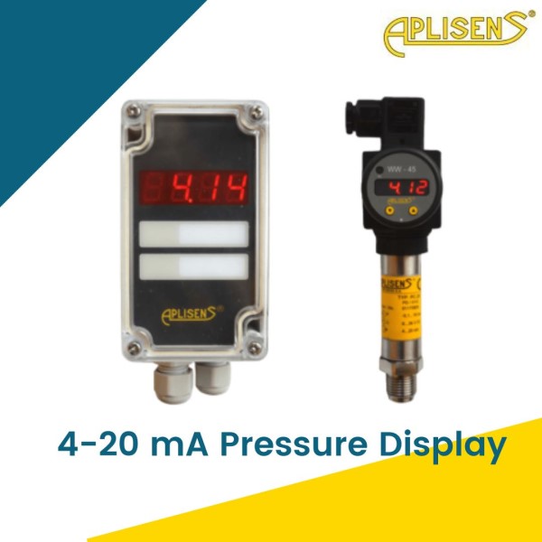 Aplisens digital Pressure Indicator with 4 digit LED display, rotating display, no power supply needed